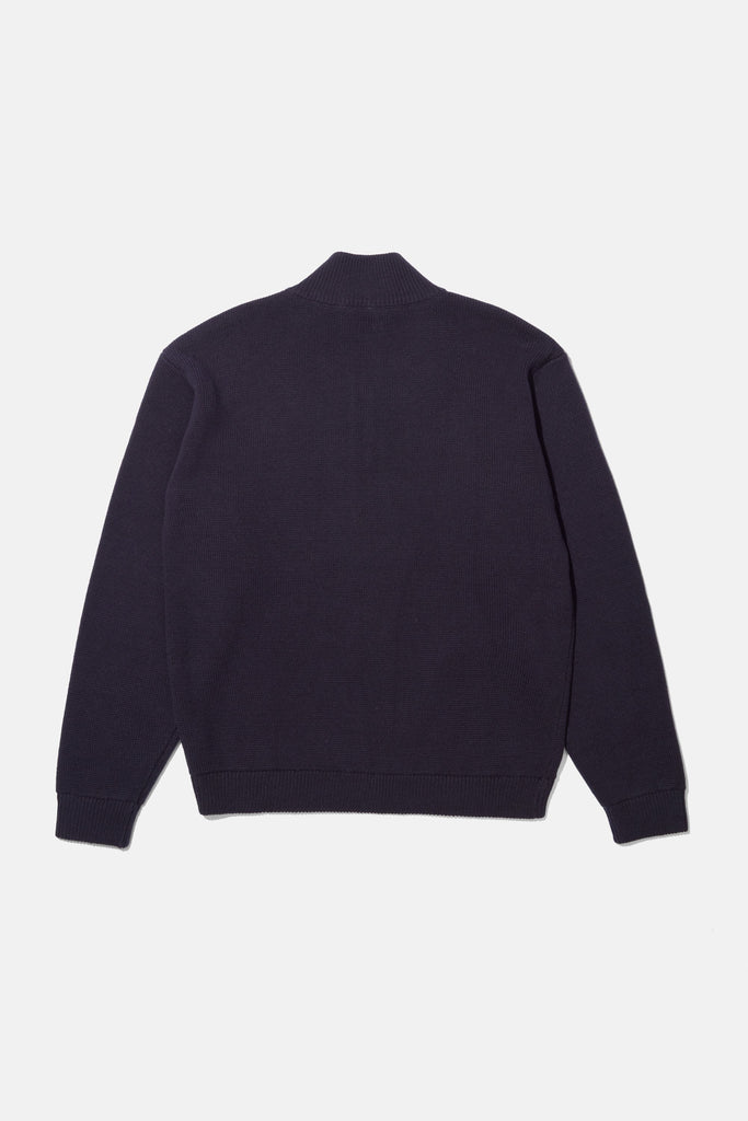 3/4 Zip Knit Pocket Sweater - Navy