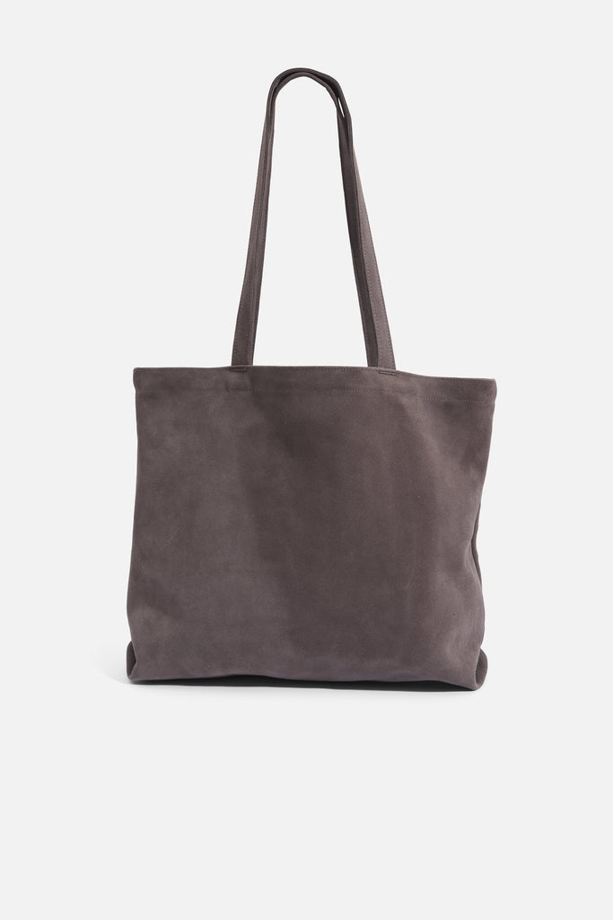 Suede Tote - Grey Sand