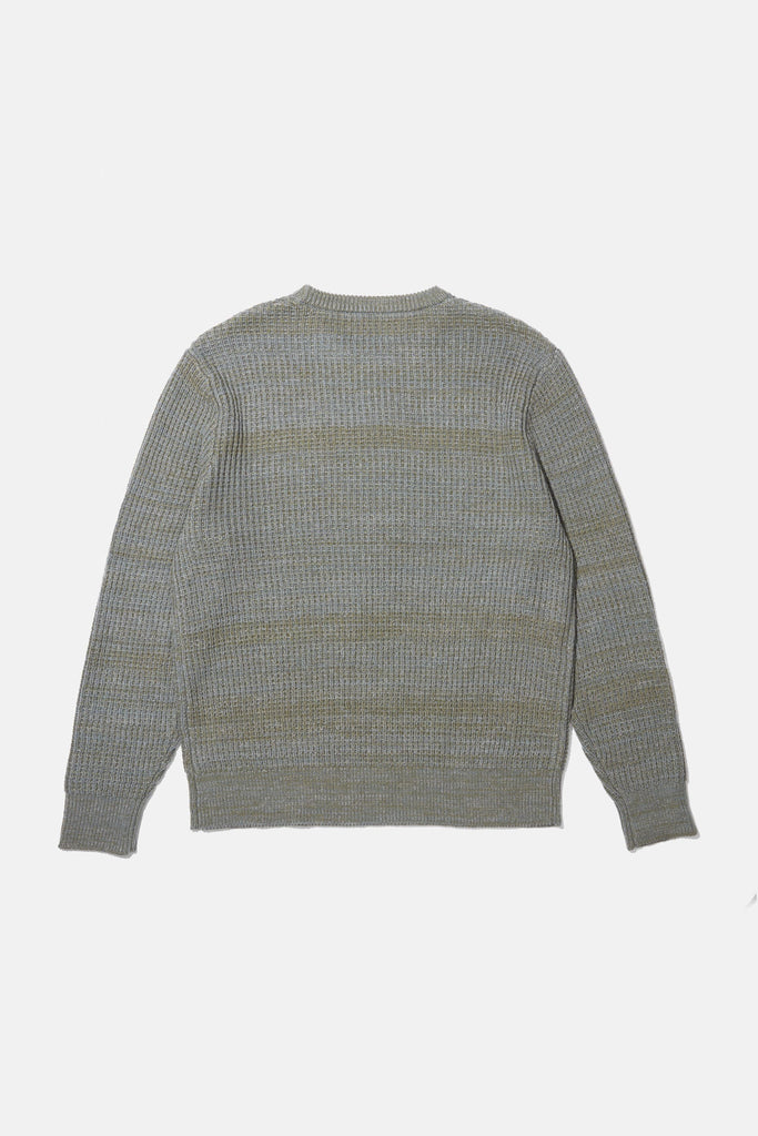 Waffle Knit Crewneck Sweater - Olive Heather